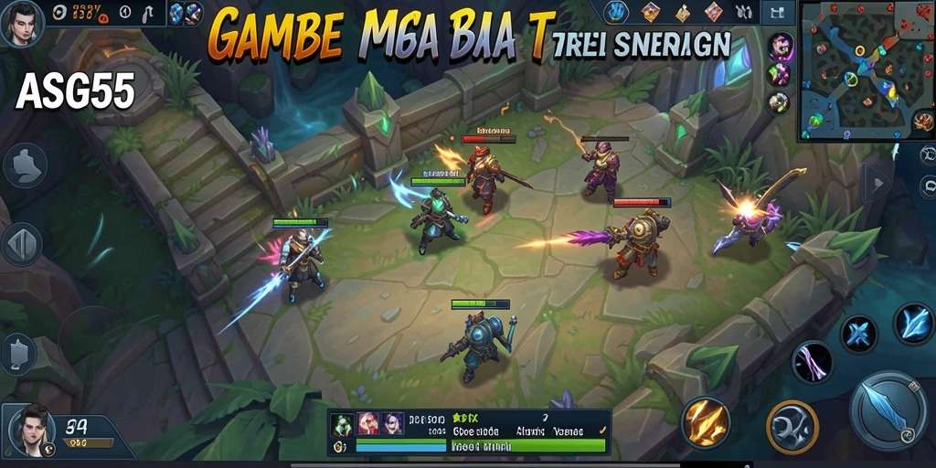 Tampilan gameplay MOBA yang seru dan mendebarkan di ASG55.