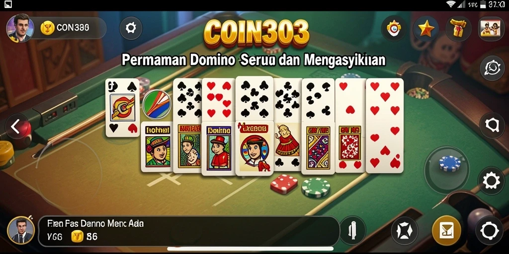 Tampilan menarik dari gameplay permainan Domino COIN303.
