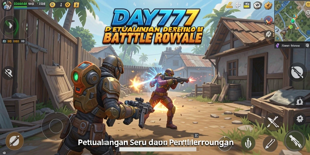 Gameplay seru DAY777 dalam aksi Battle Royale.