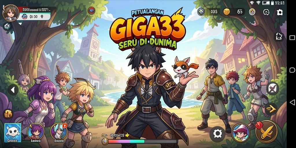 Tampilan gameplay epik dari karakter anime dalam GIGA33.
