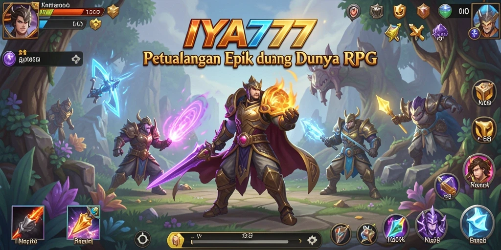 Tampilan gameplay menakjubkan IYA777 di dunia fantasi RPG.