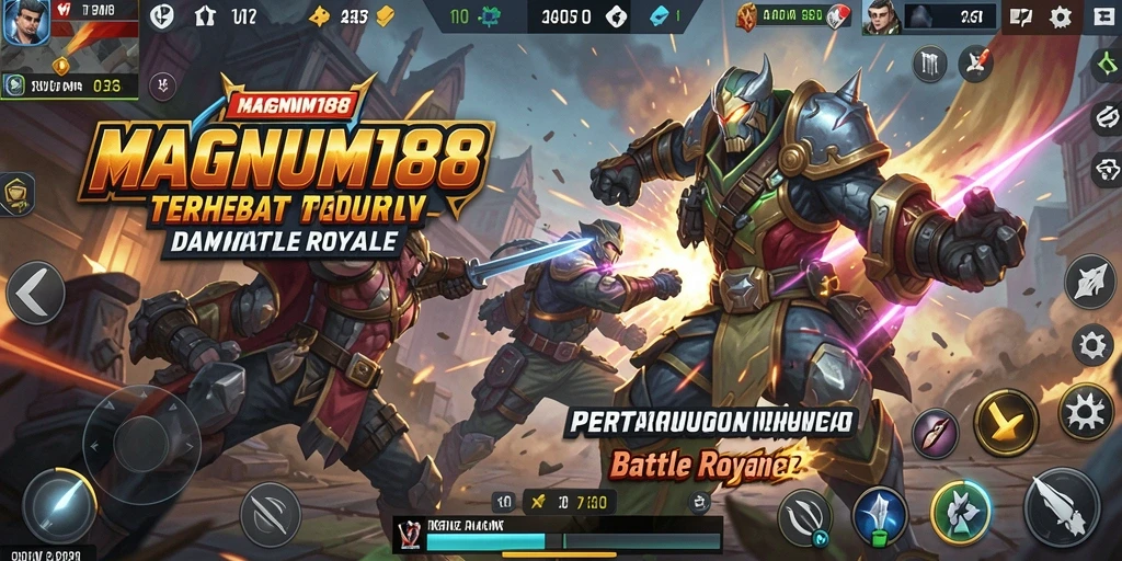 Tampilan gameplay seru dalam pertarungan Battle Royale di MAGNUM188.