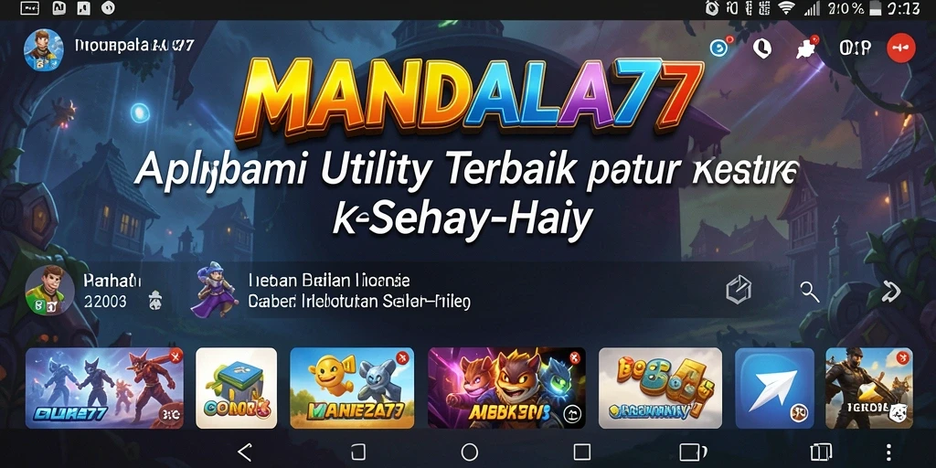 Tangkapan layar utama MANDALA77 menampilkan antarmuka aplikasi Utility yang menarik.