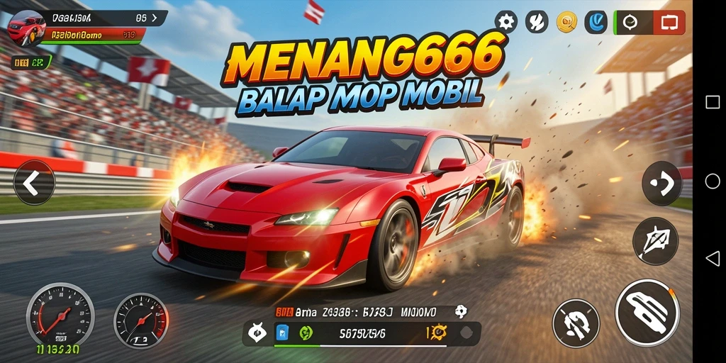 Tampilan menarik dari gameplay balap mobil di MENANG666.