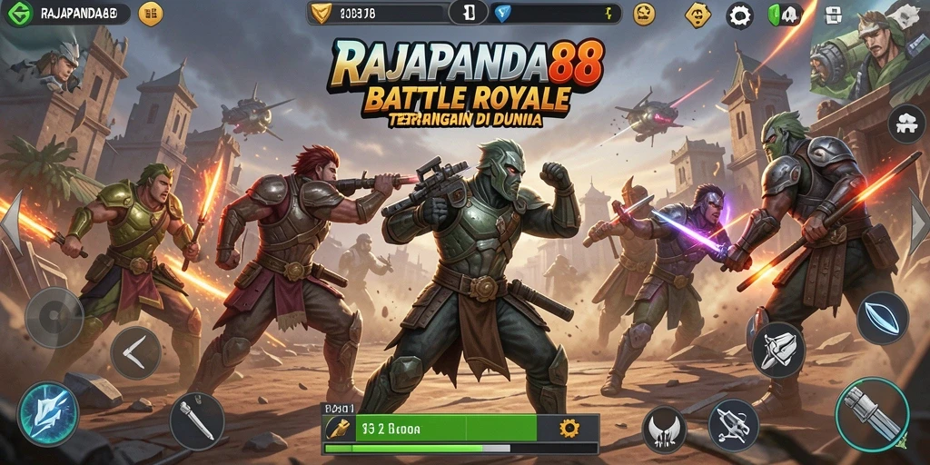 Tangkapan layar menampilkan aksi seru dalam game Battle Royale.