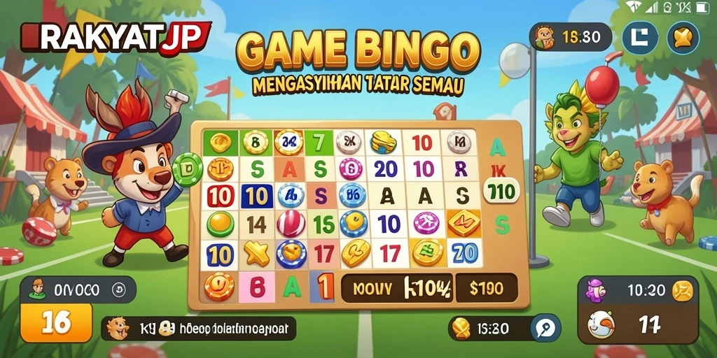 Screenshot gameplay RAKYATJP yang seru dalam permainan Bingo.